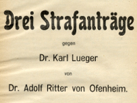 Adolf von Ofenheims Anzeige Luegers