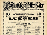 Programmzettel des Urauffhrung des Theaterstcks ,Lueger' am 27. November 1934